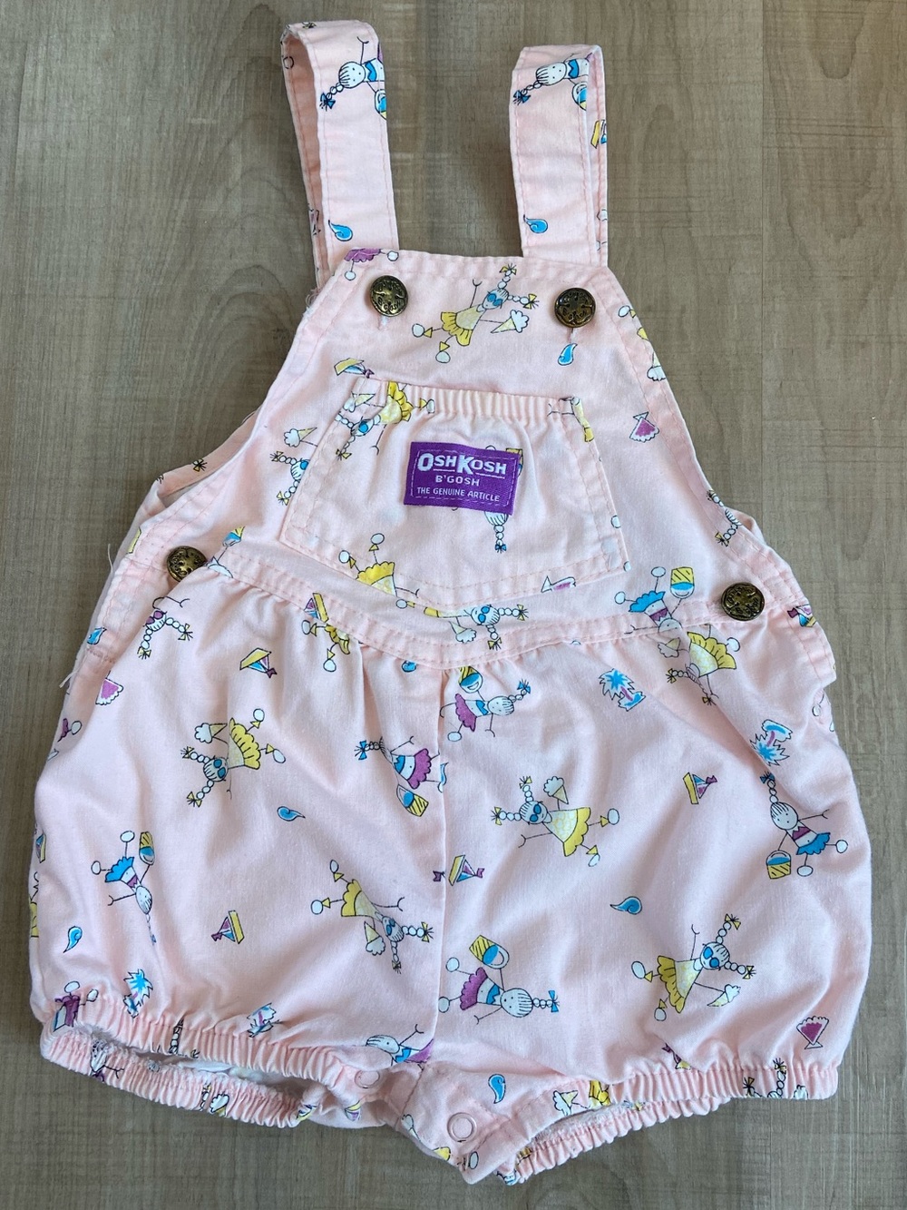Vintage OshKosh B’gosh Vestbak Rare Print Girl’s Bubble Romper